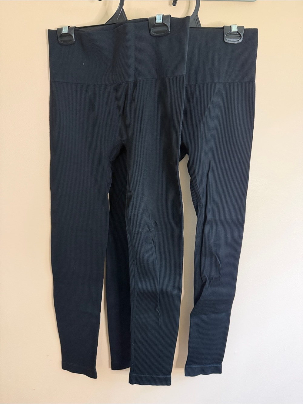 Colsie Black Ribbed Leggings 2 Pack